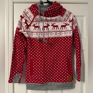 AMPERSAND AVE Red and Gray Reindeer Sweater